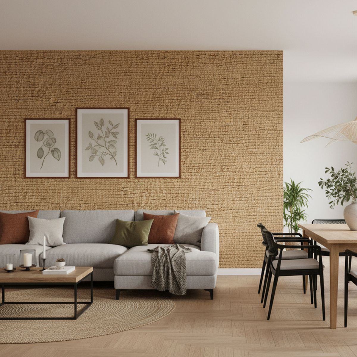 ONEDECO - Papel Mural Grass Cloth Almendro 14 m2