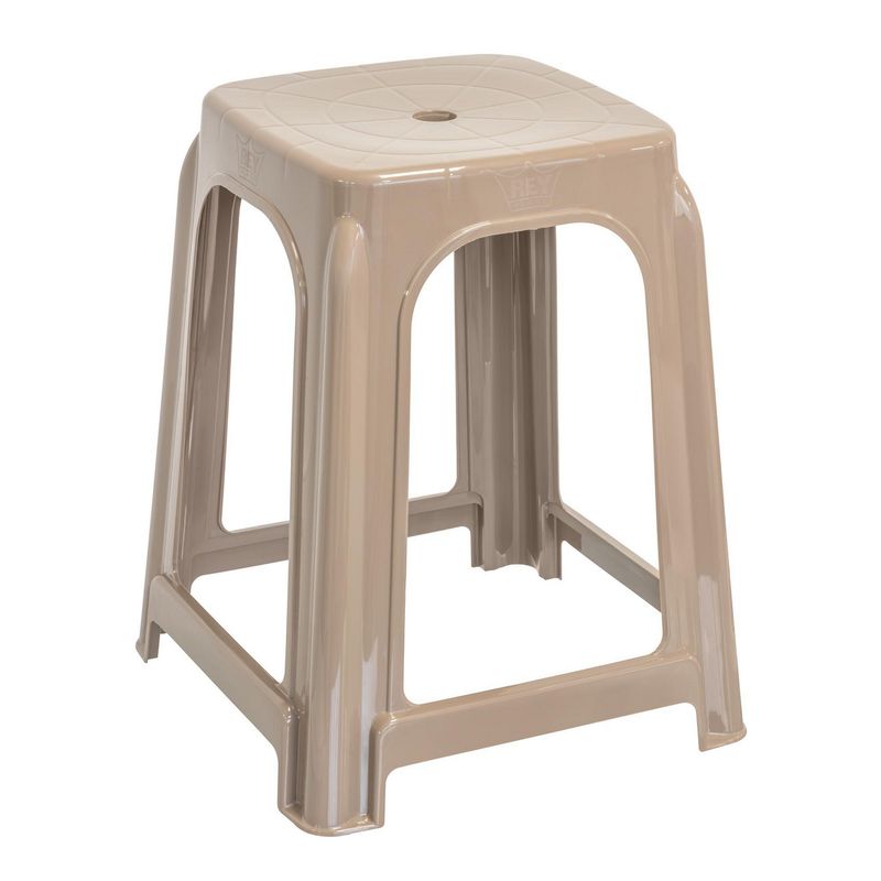 REYPLAST - Banco para Terraza  BANCO CONFORT Surtido (Taupe, gris, azul y turquesa) 44x35.3x35.3 cm