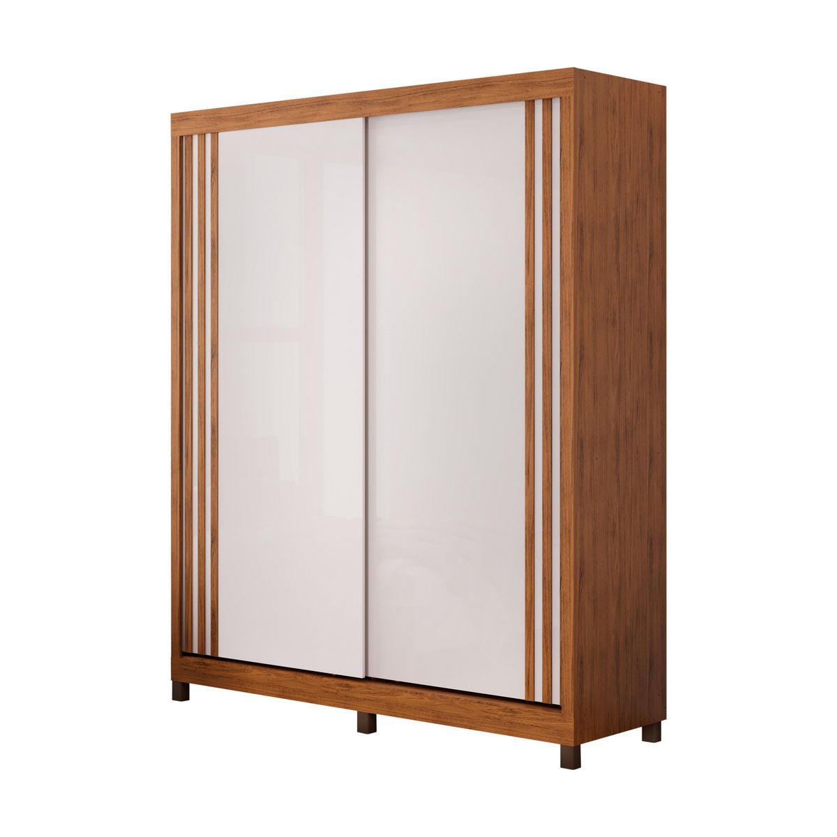 DI PORETTI - Clóset Adam 2 Puerta(s) 2 Cajón(es) 3 Repisa(s) 160x200x52.5 cm Blanco/Café