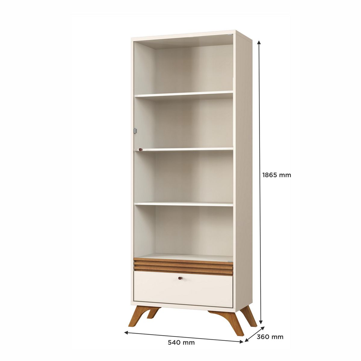 DI PORETTI - Vitrina Sevilha 1 puerta 1 cajón café