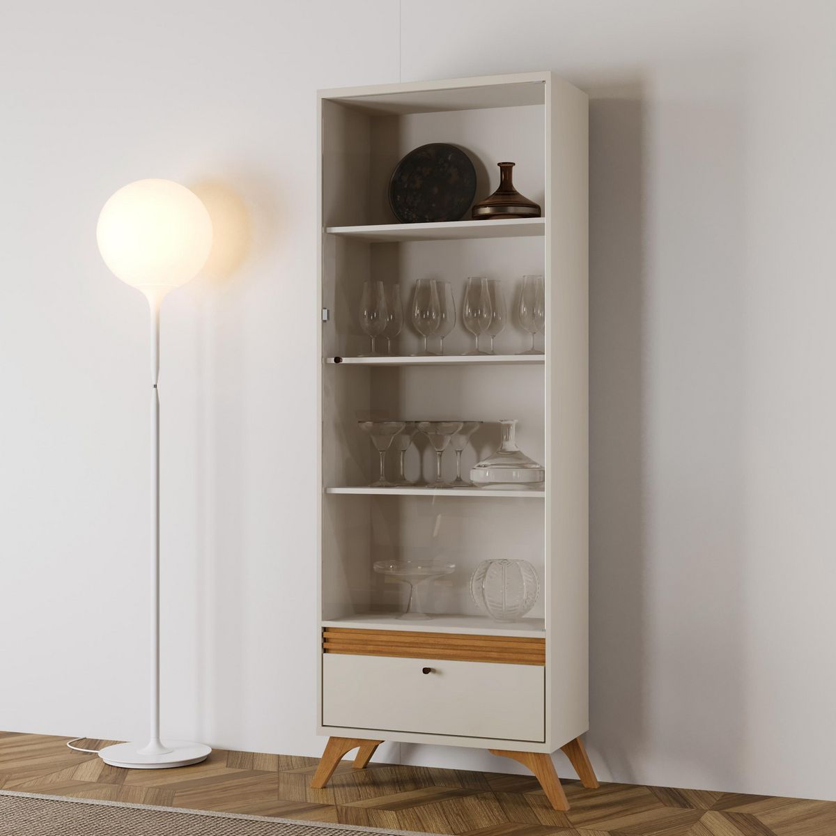 DI PORETTI - Vitrina Sevilha 1 puerta 1 cajón café