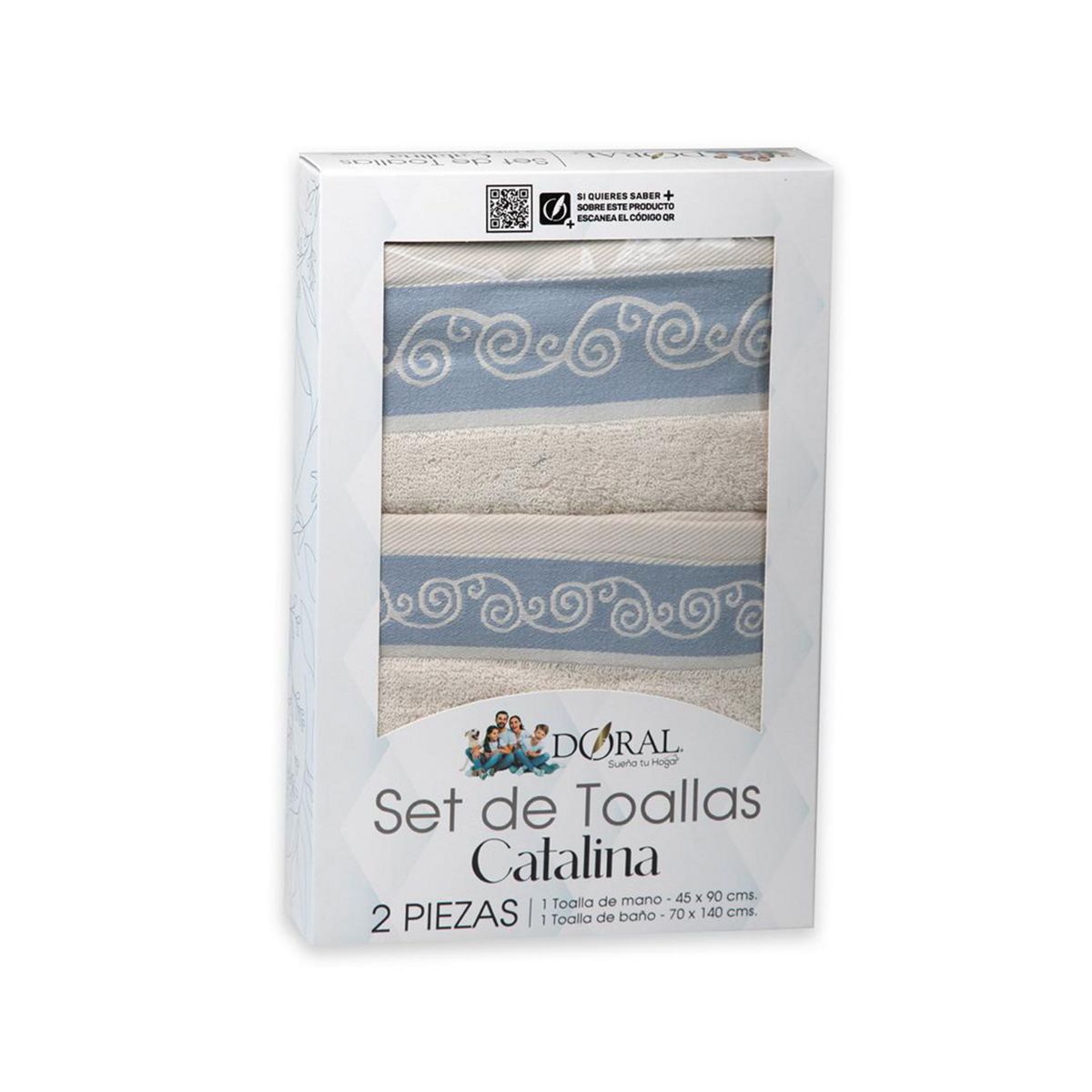 DORAL - Set Toallas Mano Cuerpo 480 gr Algodón