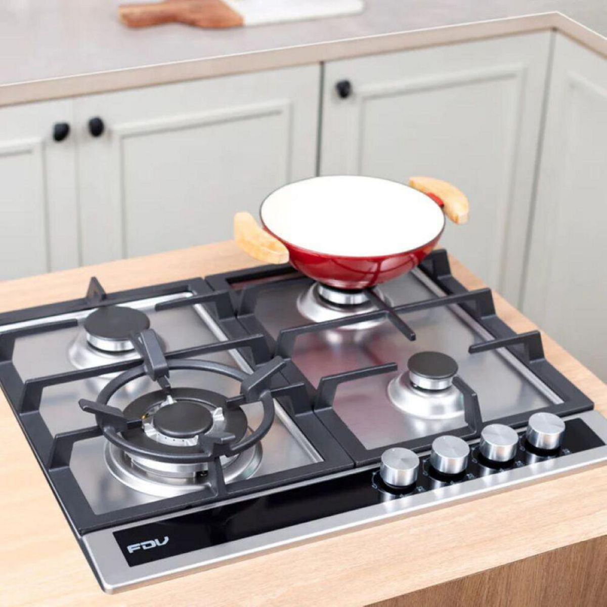 FDV - Encimera Gas Licuado 4 Platos Gris y Negro 14266