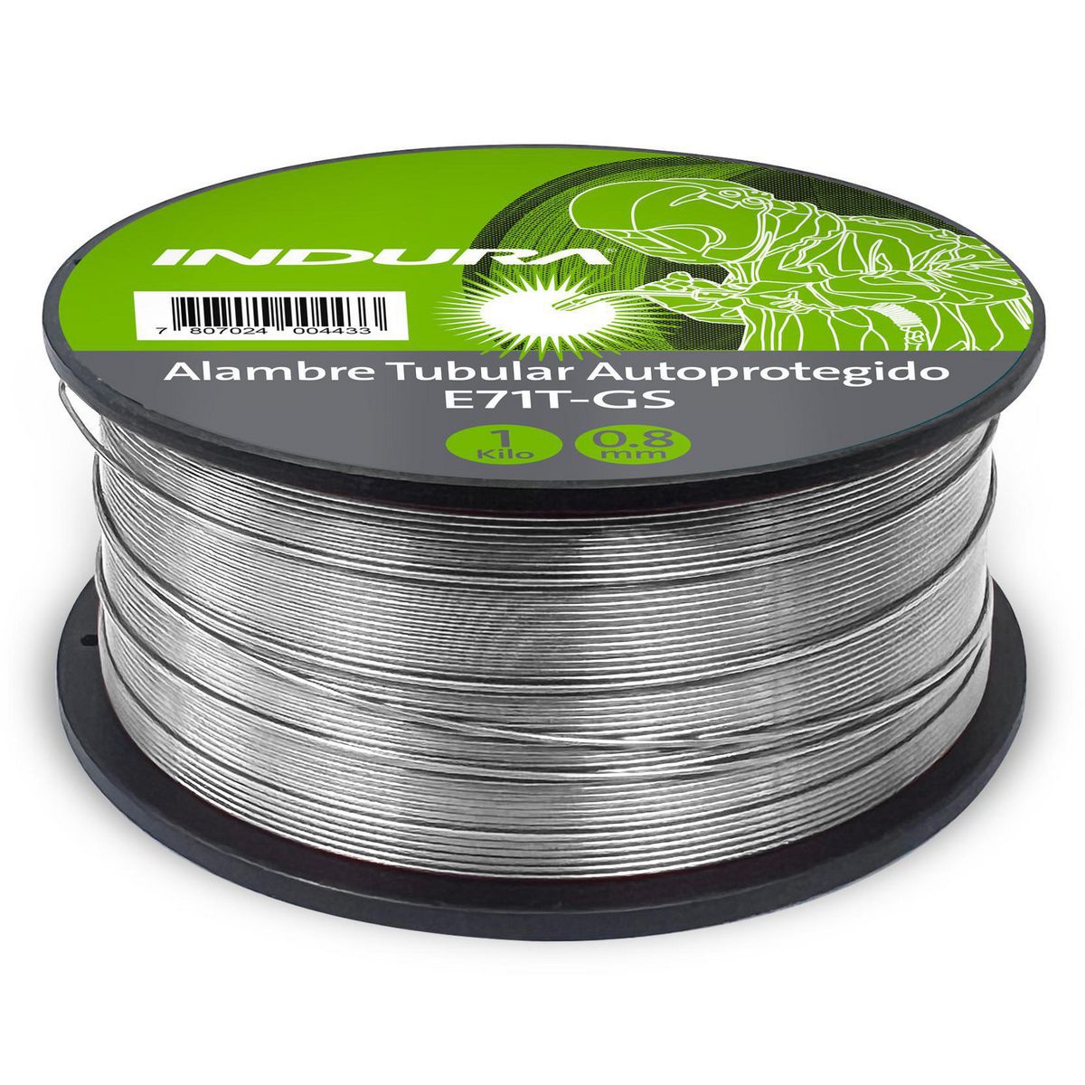 INDURA - Alambre Tubular o Fluxcore E71T-GS c/proteccion Gaseosa incluido 0,8mm