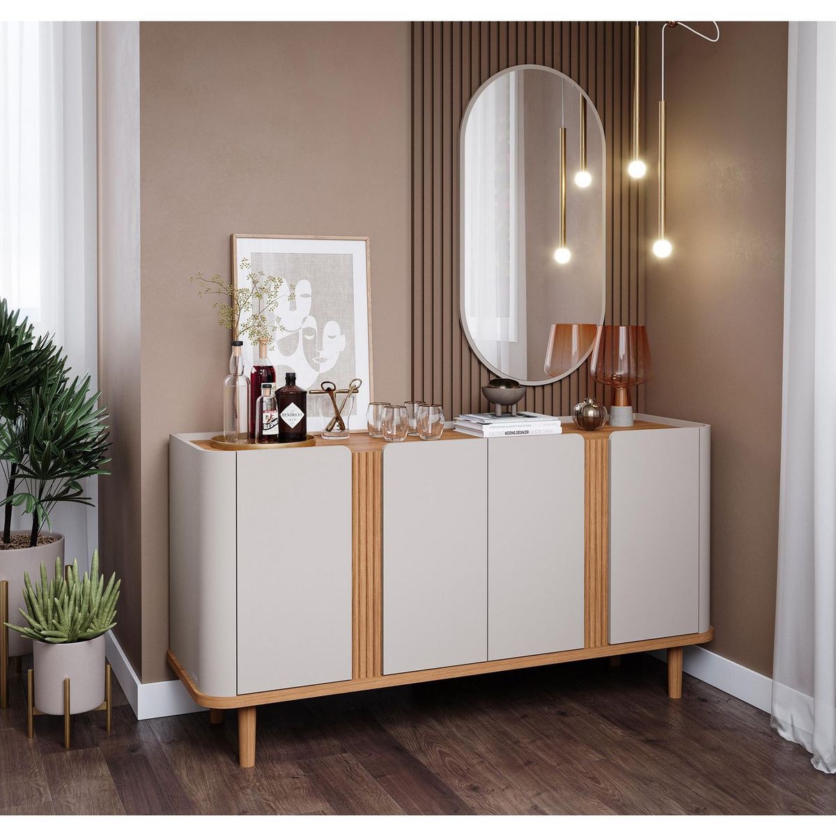 DECOCASA - Buffet Eva Off White 45x153.3x79.1 cm