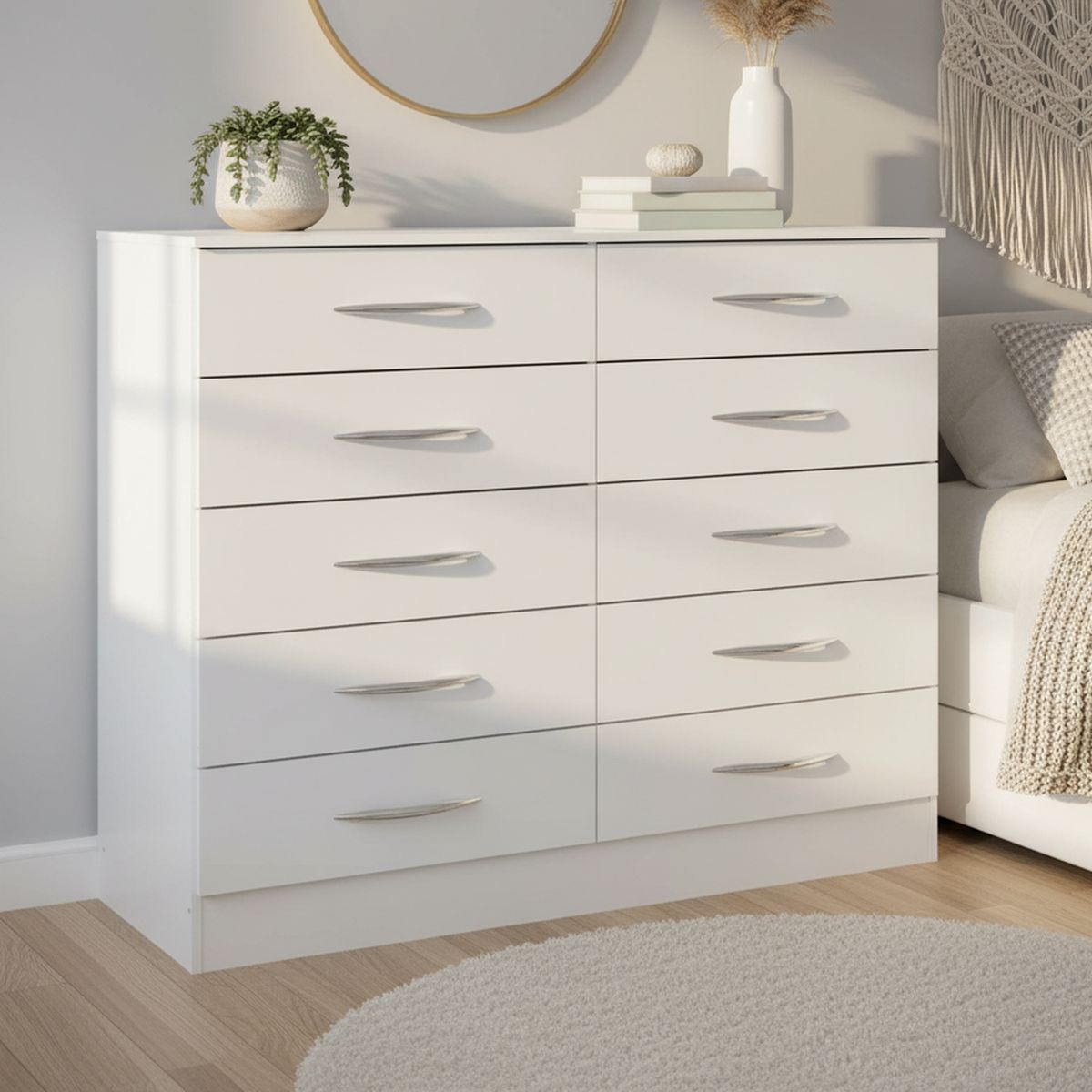 EXIT - Cómoda 10 Cajón 117x92,2x40,5 cm Blanco