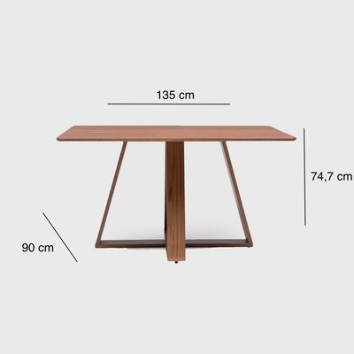 Imagen 2 del producto Juego de Comedor Avena 4 Sillas Mesa Rectangular 90x74,4x135 cm Café