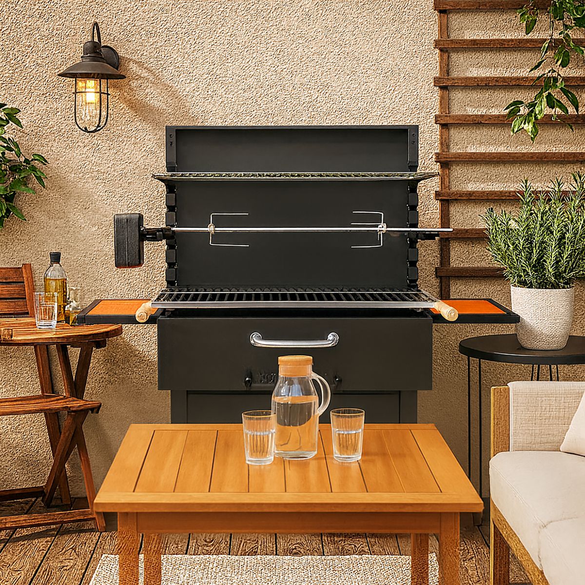 BBQ GRILL - Parrilla para Quincho Empotrable Carbón Acero