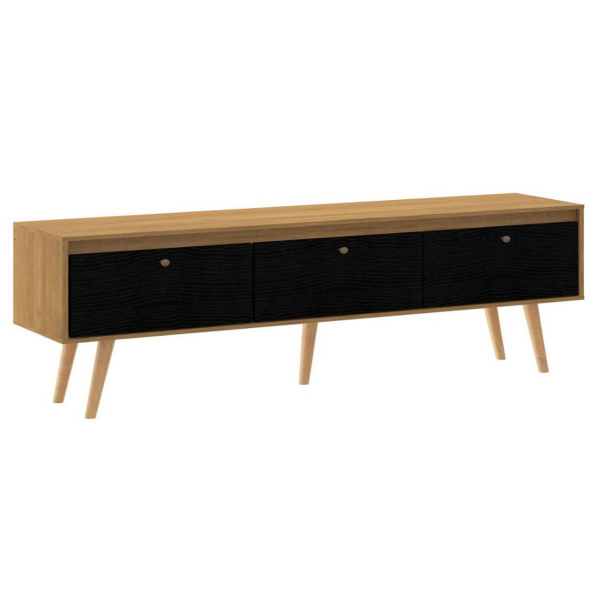 EXIT - Rack 70 " Menphis Roble/negro 160x59x36.5 cm
