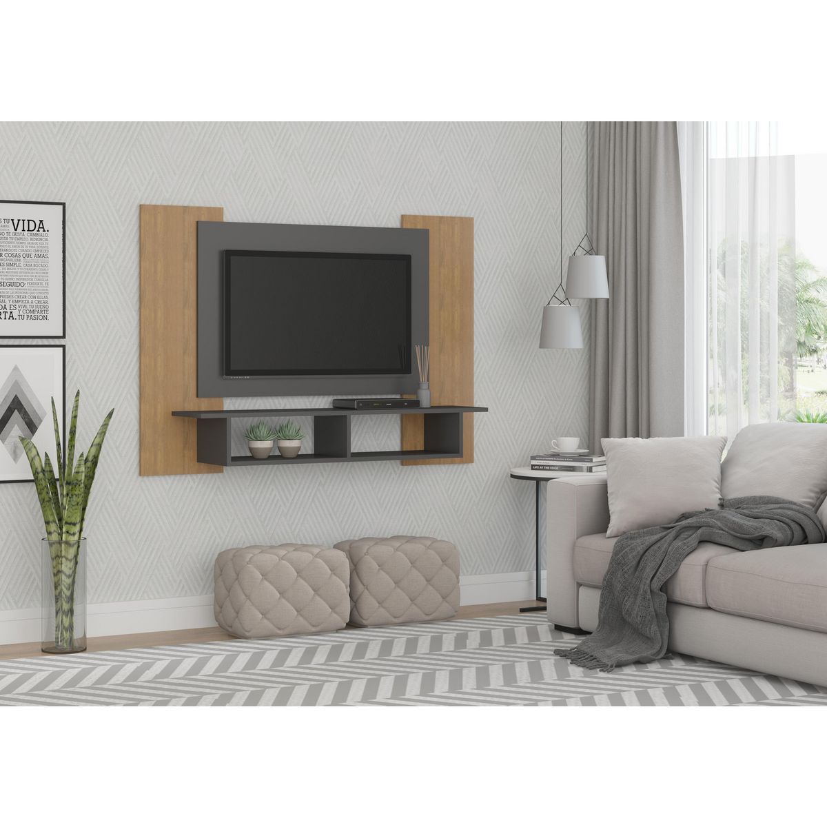 EXIT - Panel 55 " Atlanta Roble/gris 131x91x26.5 cm