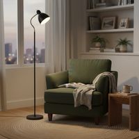 Lámpara de Pie Negro 25x25 cm