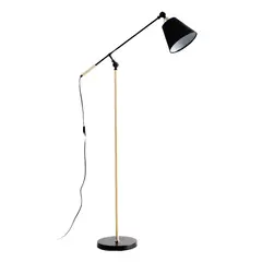 TEMPORA - Lámpara De Pie Ajustable Madera Y Negro