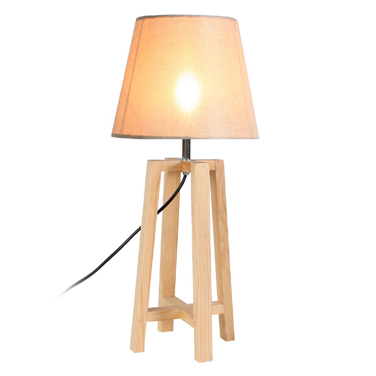 TEMPORA - Lámpara De Mesa Tripode Madera Natural