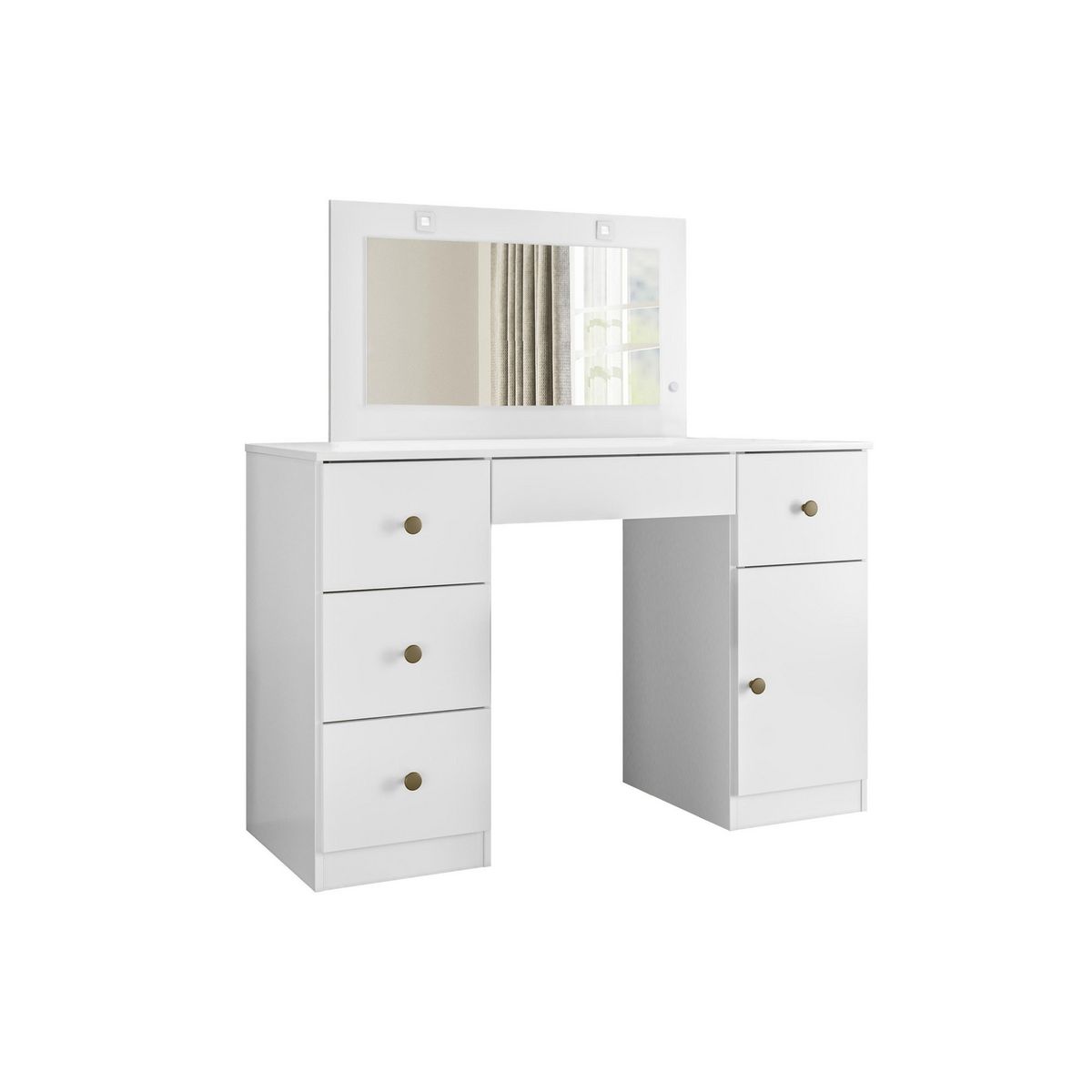 DI PORETTI - Tocador 1 Puerta 4 Cajón(es) Sonhos 121x137x48 cm Blanco