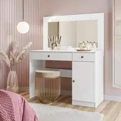 DI PORETTI - Tocador 1 Puerta 2 Cajón(es) Bella 110x137x47 cm Blanco