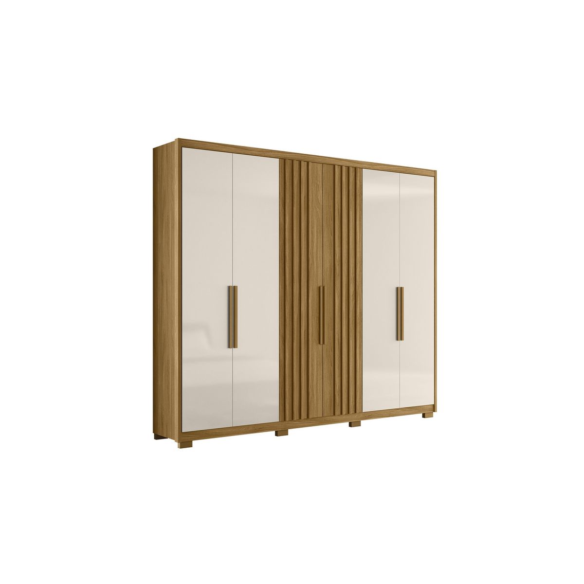 DI PORETTI - Clóset Araguaia 6 Puerta(s) 4 Cajón(es) 8 Repisa(s) 260x230x52 cm Café/Blanco
