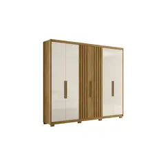 DI PORETTI - Clóset Araguaia 6 Puerta(s) 8 Repisa(s) 260x230x52 cm Café/Blanco