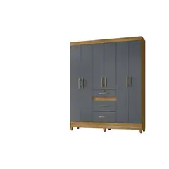 DI PORETTI - Clóset Itatiba 6 Puerta(s) 6 Repisa(s) 165x204x47 cm Café/Gris