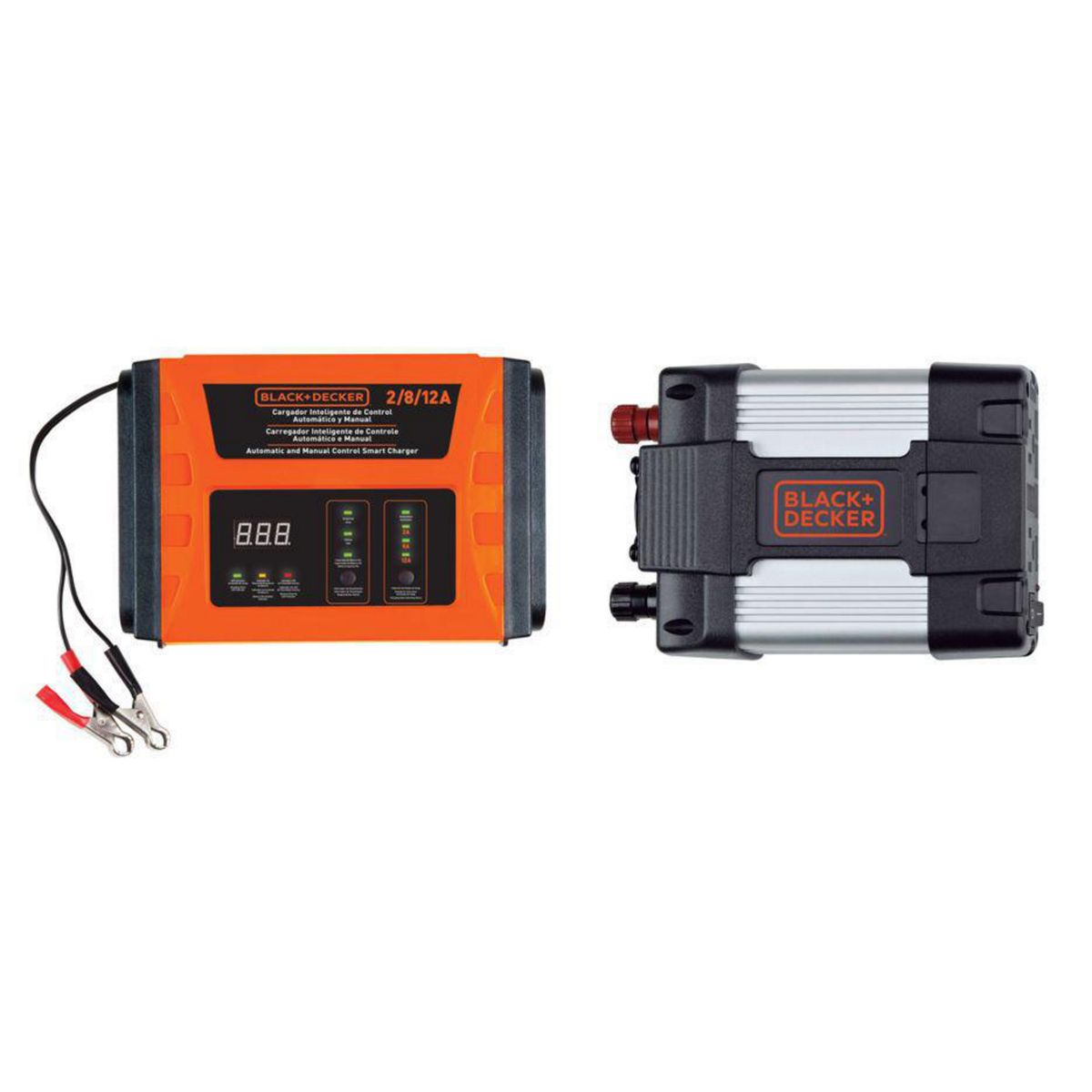 BLACK+DECKER - Conversor 400W + cargador de batería auto 12V