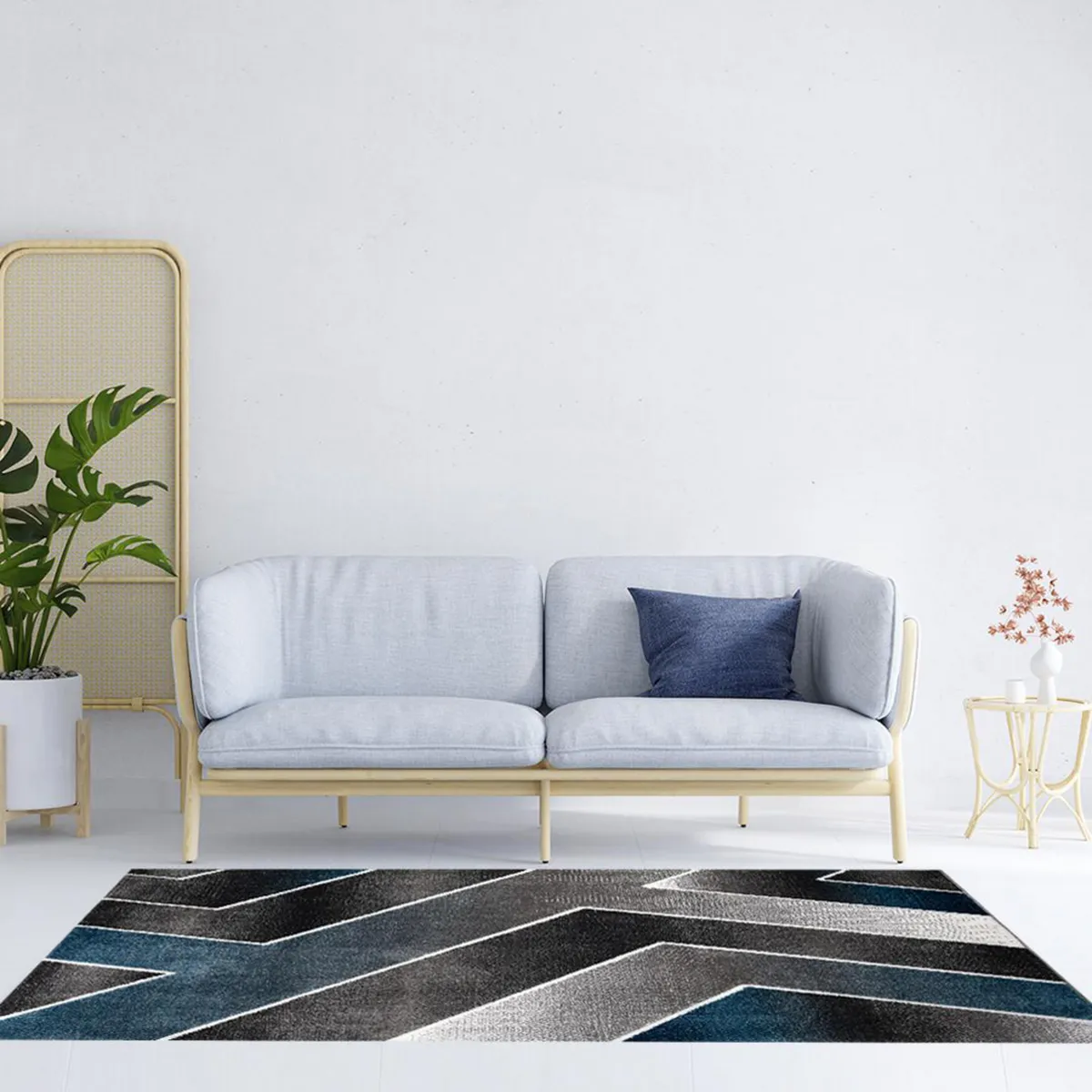 IDETEX - Alfombra Carved avangard 170x230 cm Polipropileno Azul