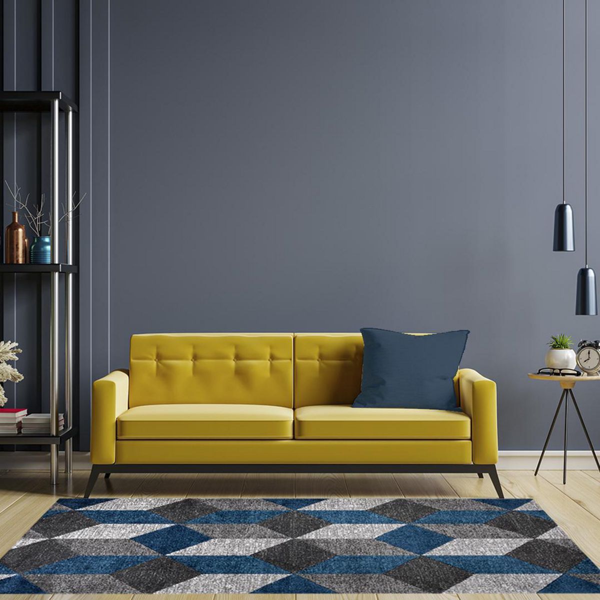 IDETEX - Alfombra Carved avangard 170x230 cm Polipropileno Azul