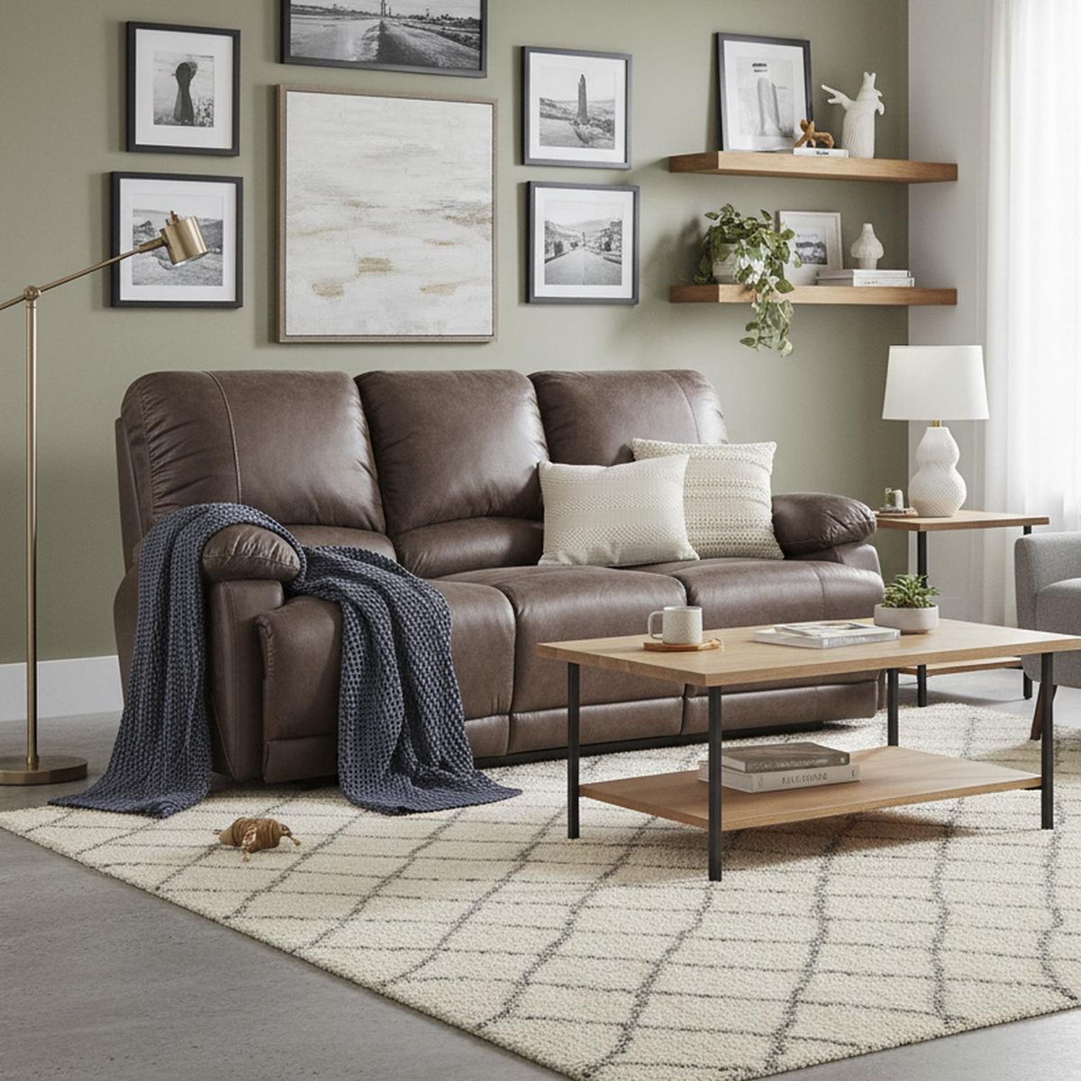 ROSEN - Sofá 3 cuerpos Bucarest 204x99x99 cm Café