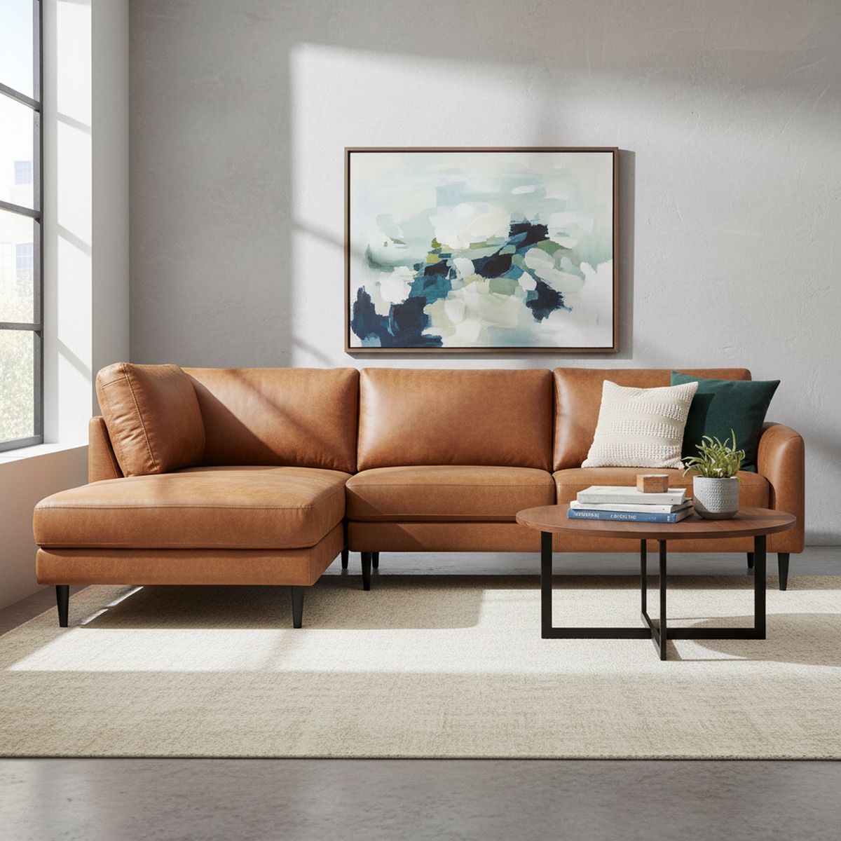 ROSEN - Sofá Seccional 3 cuerpos Adana 261x168x82 cm Caramelo