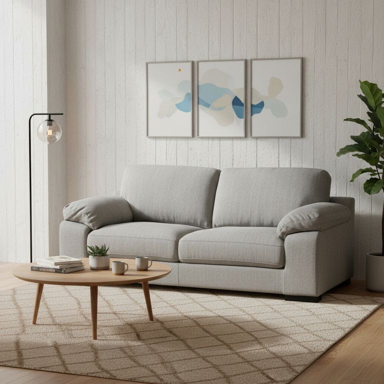 ROSEN Sofá 3 cuerpos Bolonia 220x84x97 cm Gris