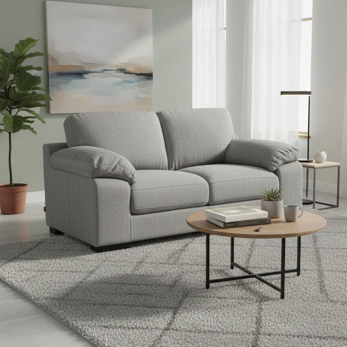 ROSEN - Sofá 2 cuerpos Bolonia 178x84x97 cm Gris