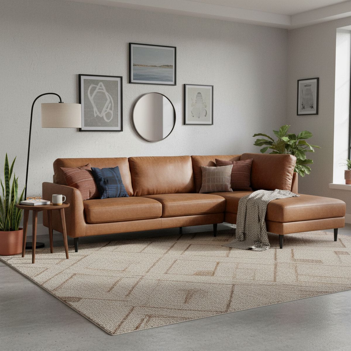 ROSEN - Sofá Seccional 3 cuerpos Adana 262x82x168 cm Caramelo