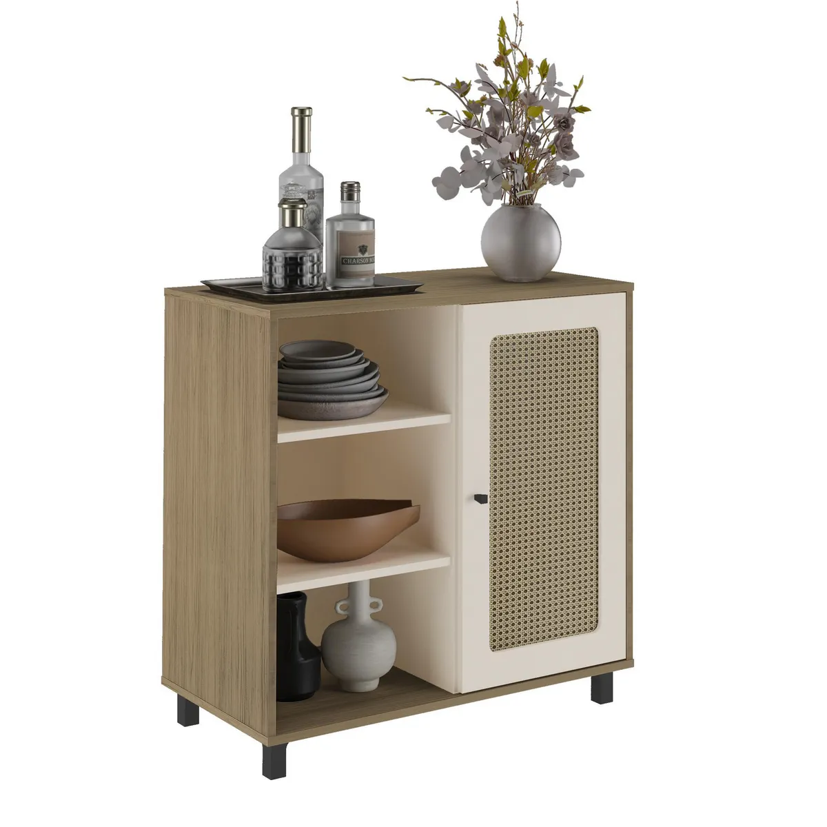 EXIT - Buffet Charlotte Roble/beige 80x40x80 cm