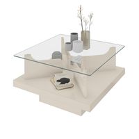 Mesa de centro Clear Beige 70x70x40 cm