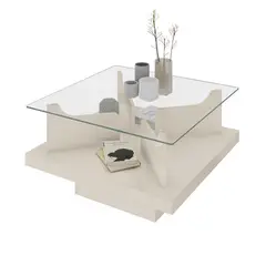 EXIT - Mesa de centro Clear Beige 70x70x40 cm