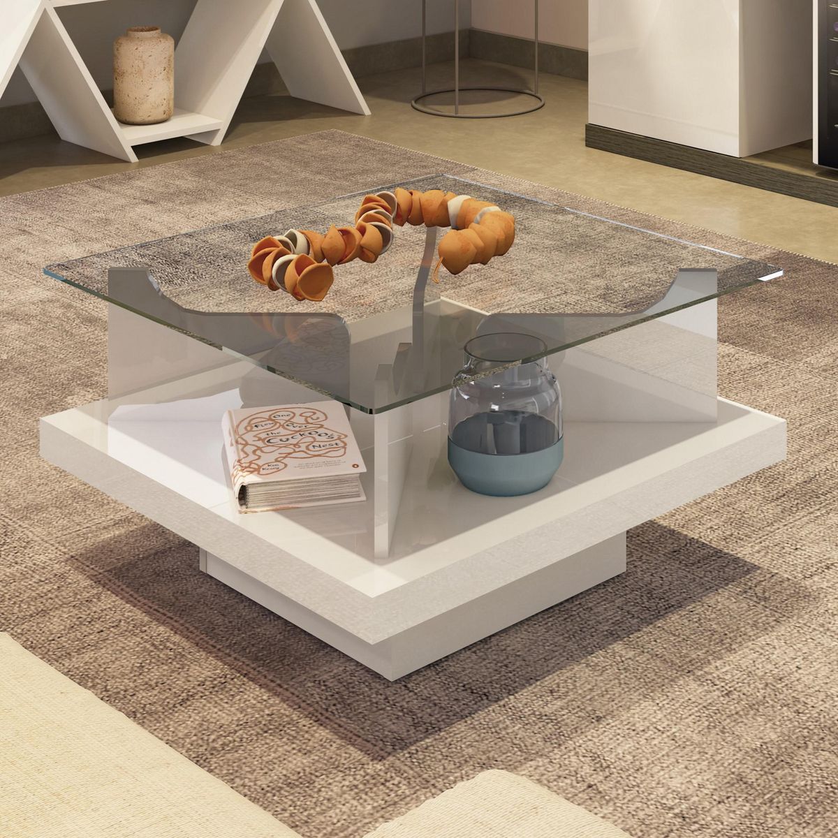 EXIT - Mesa de centro Clear Beige 70x70x40 cm