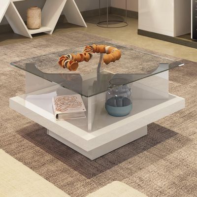 Imagen 2 del producto Mesa de centro Clear Beige 70x70x40 cm