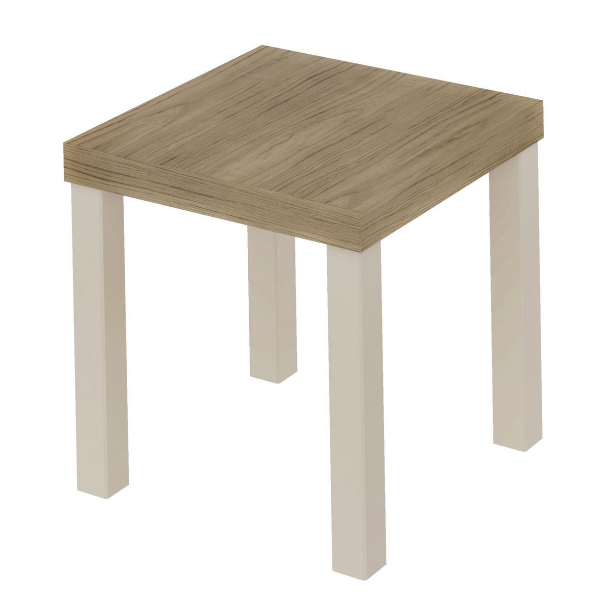 EXIT - Mesa lateral UP Roble/beige 45x45x45 cm