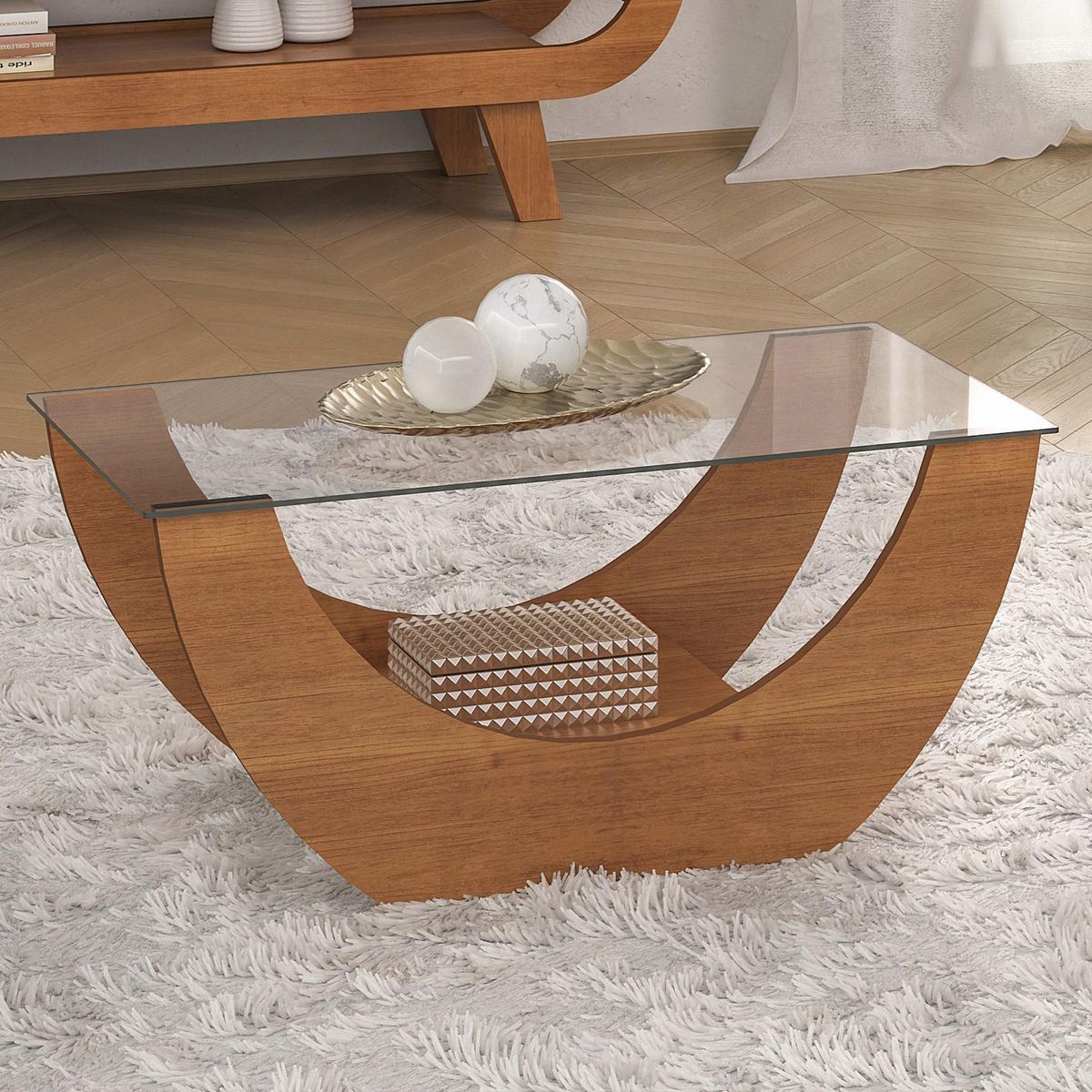 EXIT - Mesa de centro Onda Cerezo 82.5x42.5x36 cm