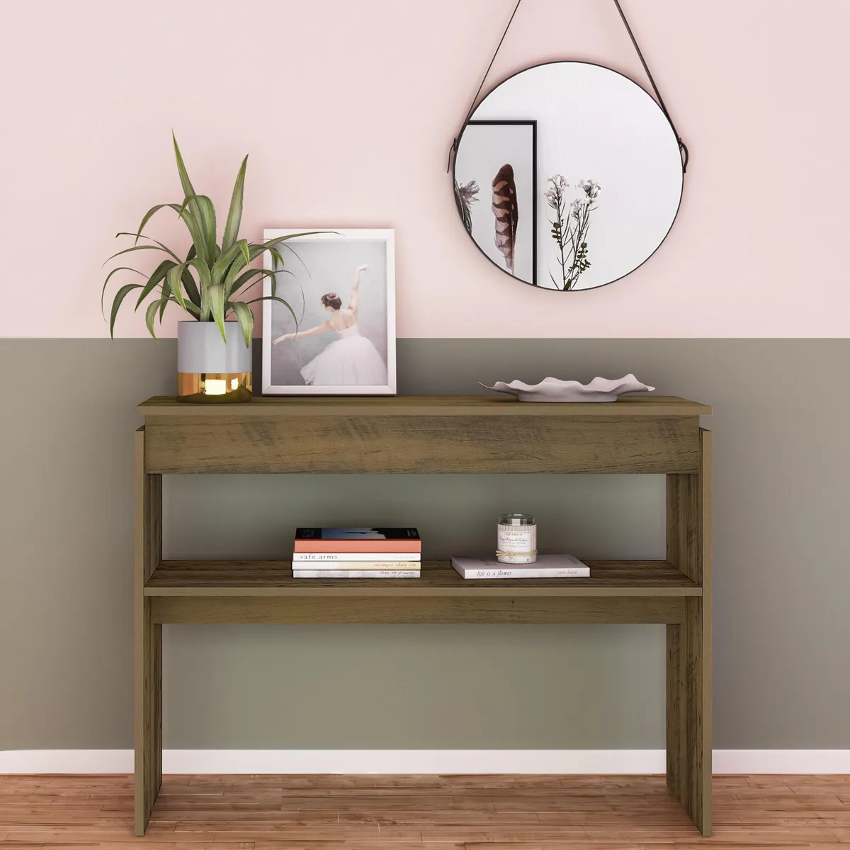 EXIT - Mesa de arrimo Creta Café 100x30x78.5 cm