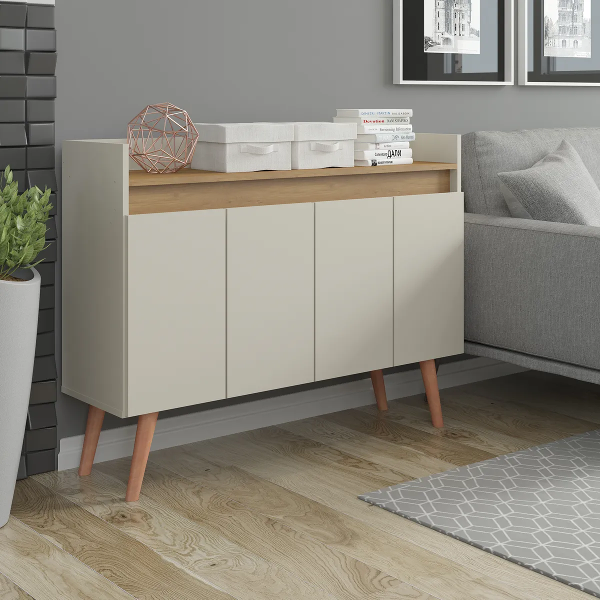 EXIT - Buffet Verona Beige/roble 108x32x83.5 cm