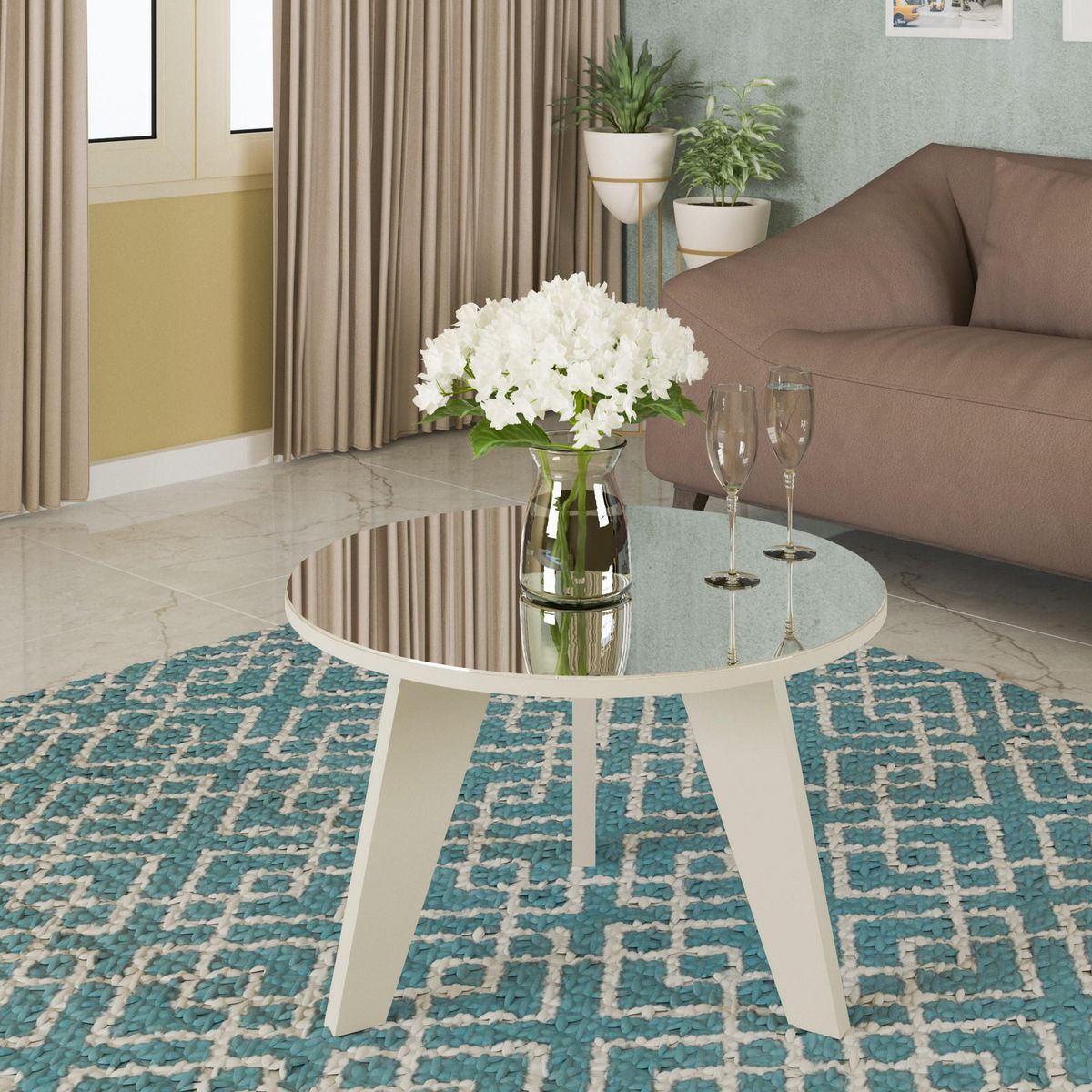 EXIT - Mesa de centro España Beige 59x59x38.5 cm