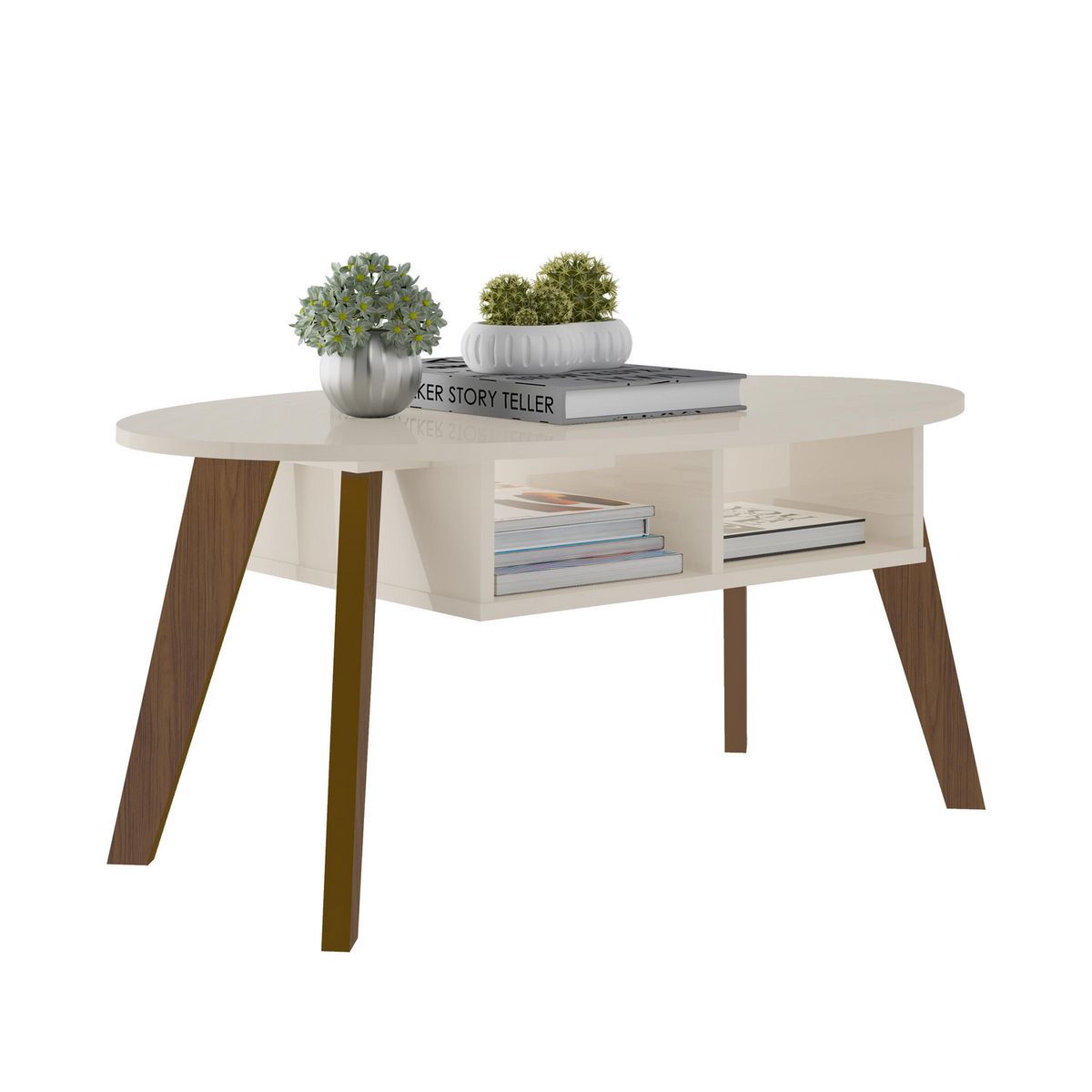 EXIT - Mesa de centro Diva Beige/cedro 100x60x44 cm