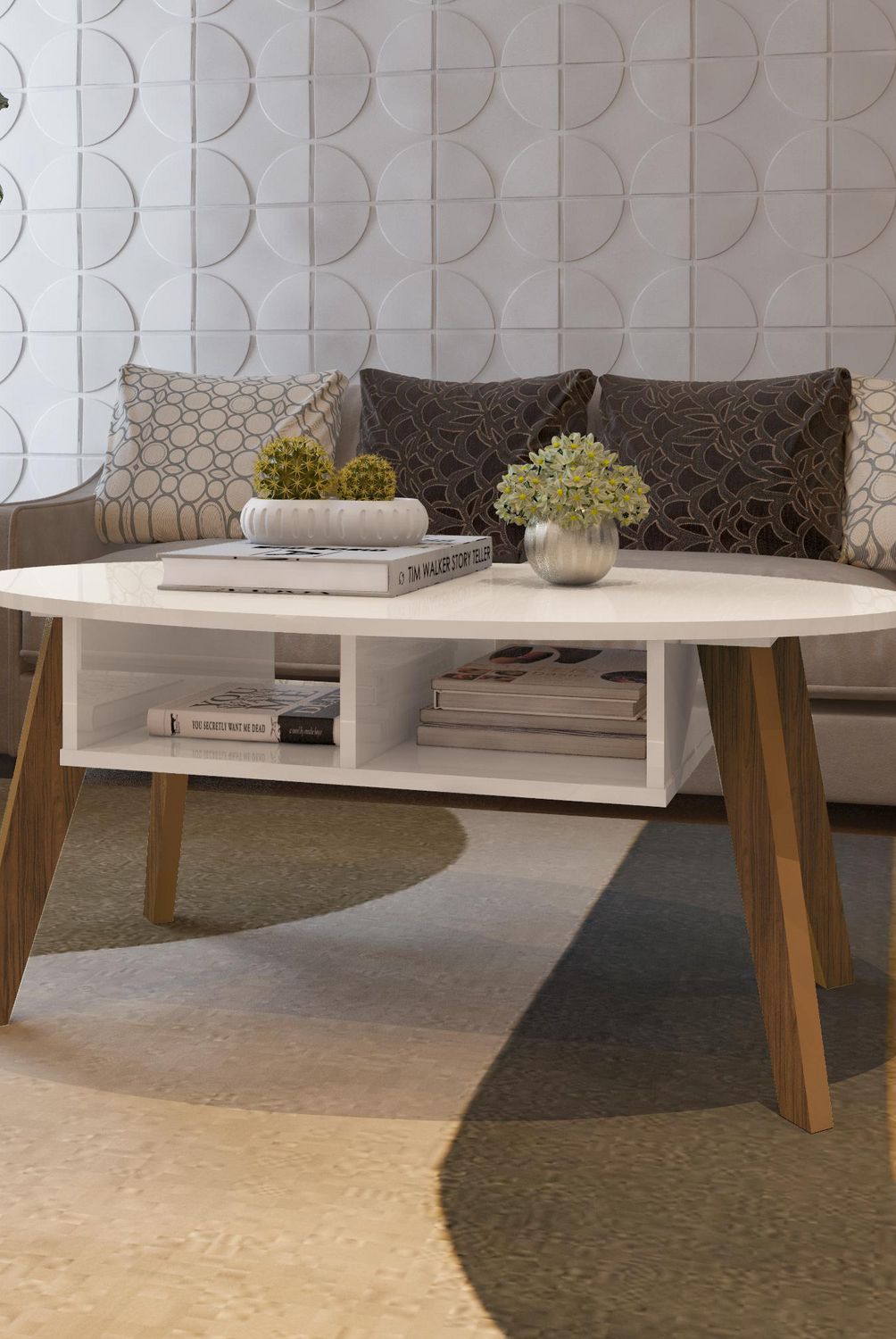EXIT - Mesa de centro Diva Beige/cedro 100x60x44 cm