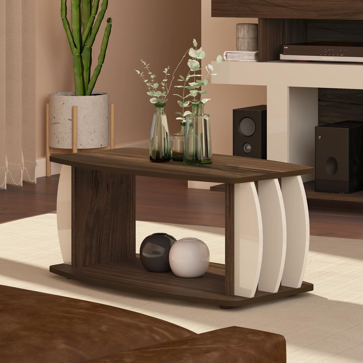 EXIT - Mesa de centro Caribe Almendra/beige 86x45x37 cm