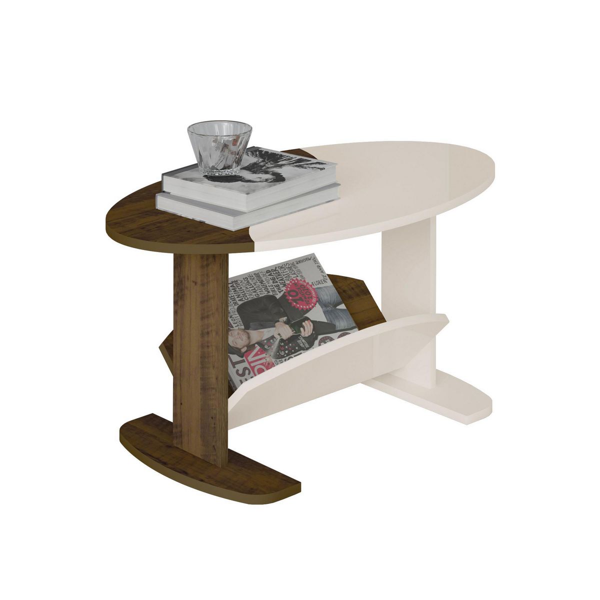 EXIT - Mesa de centro Isis Pino/beige 80x45x40 cm