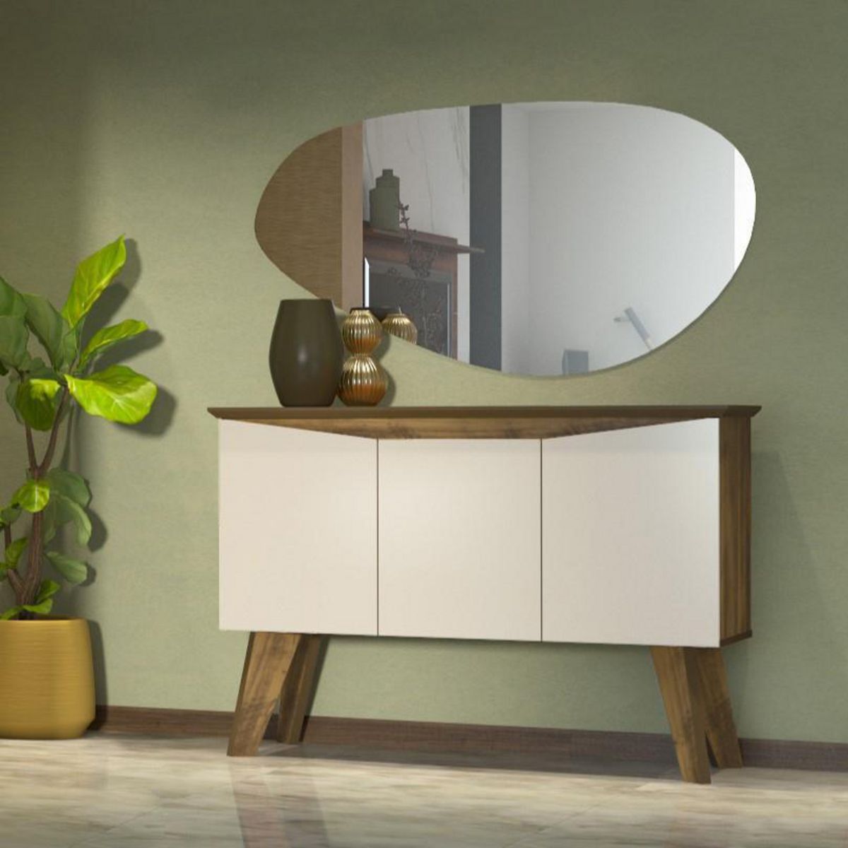 EXIT - Buffet Oasis Pino/beige 110x41.5x80 cm