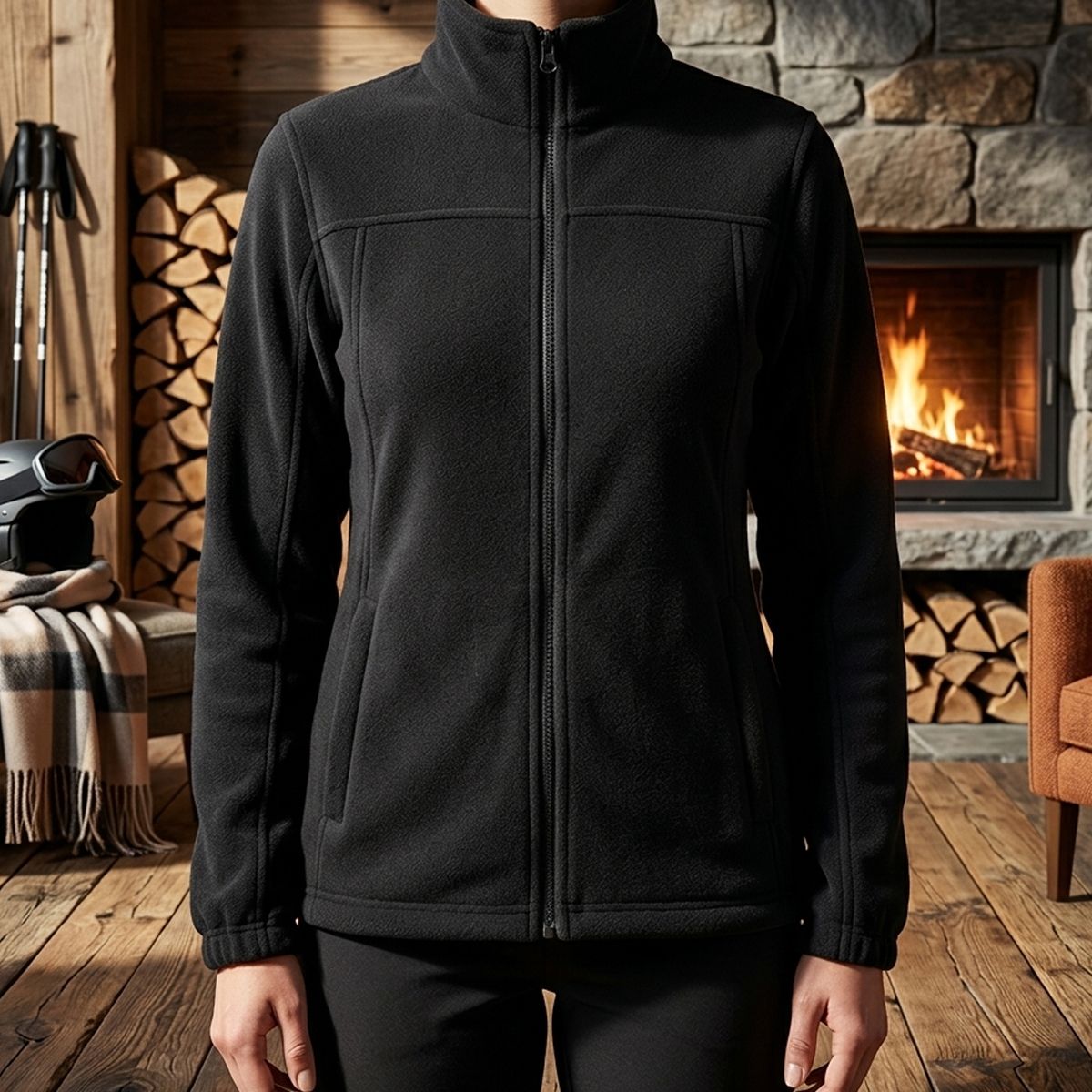 TOPSAFE - Micropolar Antipiling Mujer Negro Talla L