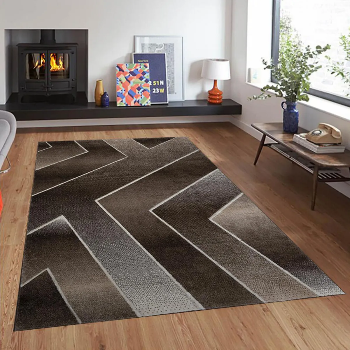 ILLUSIONS - Alfombra Carved avangard 150x200 cm Polipropileno Café