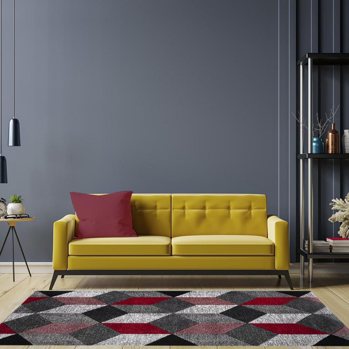 ILLUSIONS - Alfombra Carved avangard 150x200 cm Polipropileno Rojo