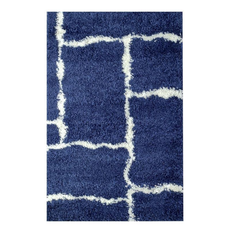 ILLUSIONS - Alfombra Shaggy begonia 150x200 cm Polipropileno Azul