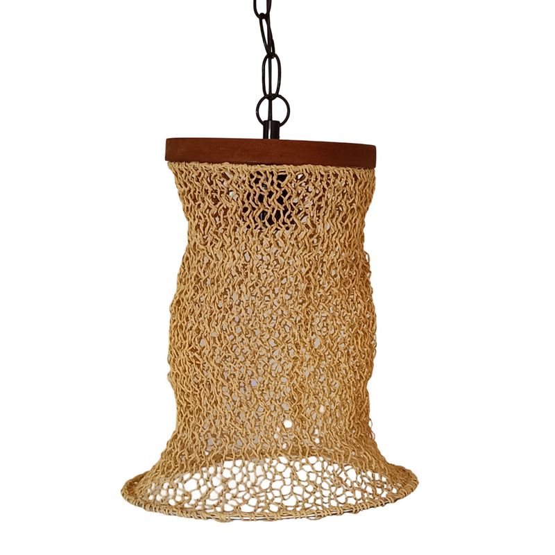 CAROLD STEVENS - Lámpara Colgante Madera Beige 60 W 31 cm